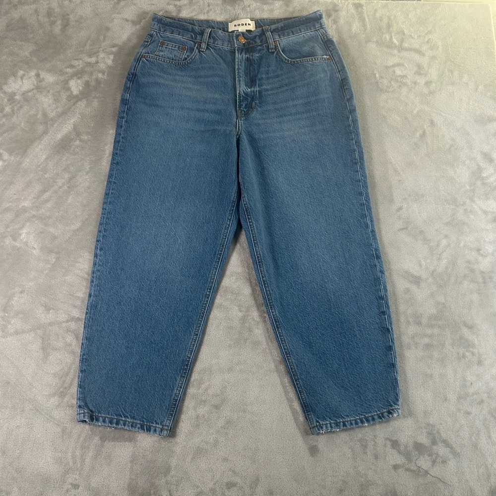 Boden barrel cropped denim jeans